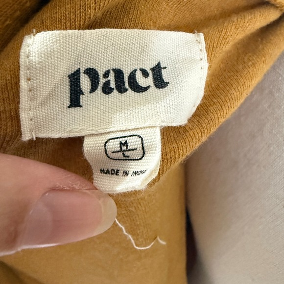 Pact Brooklyn Chai Yellow Organic Cotton Open Front Cardigan Sweater Medium Cozy - Picture 8 of 9